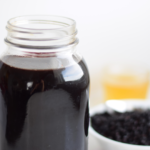 close up elderberry syrup